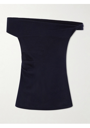 Arch4 - Off-the-shoulder Silk And Cashmere-blend Top - Blue - x small,small,medium,large