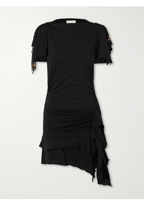 Isabel Marant - Janick Draped Cotton-jersey Mini Dress - Black - FR 34,FR 36,FR 38,FR 40,FR 42