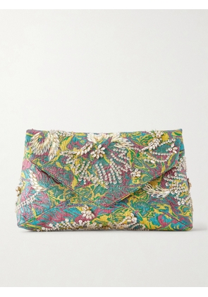 Dries Van Noten - Embellished Floral-jacquard Clutch - Multi - One size
