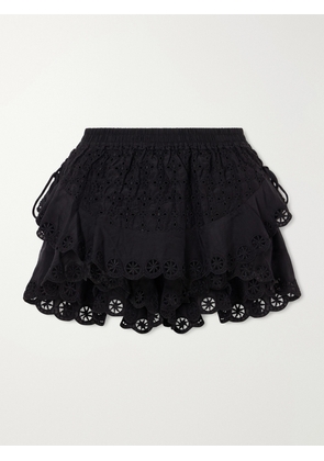 Isabel Marant - Embroidered Cotton And Silk-blend Shorts - Black - FR 34,FR 36,FR 38,FR 40,FR 42