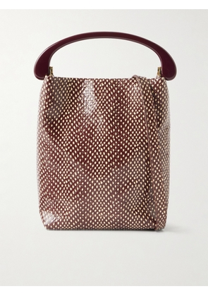 Dries Van Noten - Snake-effect Leather Shoulder Bag - Burgundy - One size