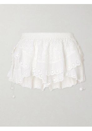 Isabel Marant - Embroidered Cotton And Silk-blend Shorts - White - FR 34,FR 36,FR 38,FR 40,FR 42