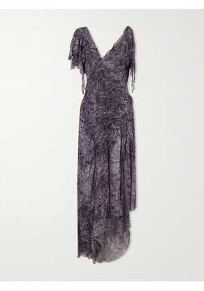 Isabel Marant - Tylena Ruffled Printed Silk Georgette Midi Dress - Blue - FR 34,FR 36,FR 38,FR 40,FR 42