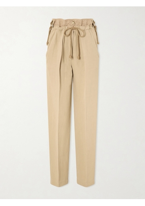 Isabel Marant - Sharon Pleated Linen And Silk-blend Straight-leg Pants - Neutrals - FR 34,FR 36,FR 38,FR 40,FR 42