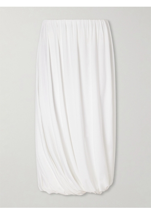 Norma Kamali - Pleated Jersey Midi Skirt - White - xx small,x small,small,medium,large,x large
