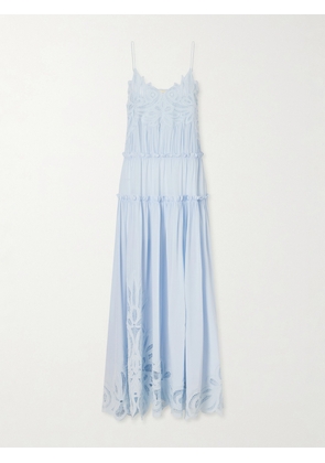 Ulla Johnson - Filippa Lace-trimmed Silk Gown - Blue - US0,US2,US4,US6,US8,US10,US12