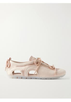Simone Rocha - Ballerina Cutout Suede-trimmed Satin Sneakers - Pink - IT35,IT36,IT37,IT38,IT39,IT40,IT41