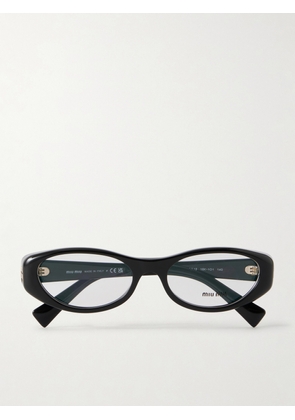 Miu Miu Eyewear - Cat-eye Frame Acetate Optical Glasses - Black - One size