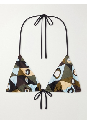 PUCCI - Printed Triangle Bikini Top - Green - x small,small,medium,large,x large