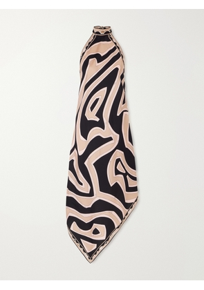 PUCCI - Asymmetric Printed Silk-twill Halterneck Dress - Pink - IT38,IT40,IT42,IT44,IT46,IT48