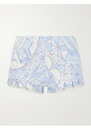 PUCCI - Pleated Printed Cotton-jersey Shorts - Pink - IT38,IT40,IT42,IT44,IT46,IT48