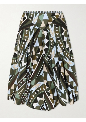PUCCI - Printed Silk-twill Wide-leg Pants - Green - IT38,IT40,IT42,IT44,IT46,IT48