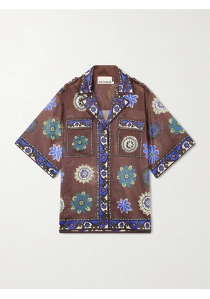ALÉMAIS - Jasper Printed Cotton And Silk-blend Shirt - Brown - UK 4,UK 6,UK 8,UK 10,UK 12,UK 14