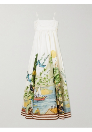 ALÉMAIS - Printed Organic Cotton Midi Dress - Multi - UK 4,UK 6,UK 8,UK 10,UK 12,UK 14,UK 16