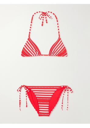lemlem - Malia Striped Triangle Bikini - Red - x small,small,medium,large