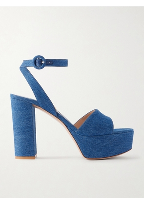Gianvito Rossi - 70 Denim Platform Sandals - Blue - IT35,IT36,IT36.5,IT37,IT37.5,IT38,IT38.5,IT39,IT39.5,IT40,IT40.5,IT41,IT41.5