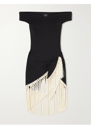 Taller Marmo - Romy Fringed One-shoulder Swimsuit - Black - x small,small,medium,large,x large