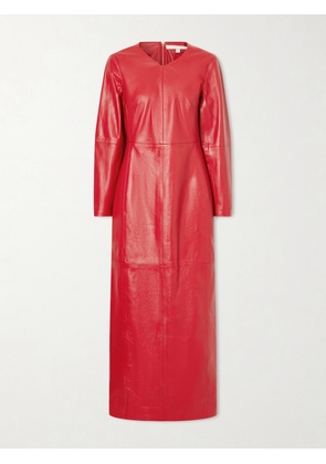 RÙADH - The Adris Leather Maxi Dress - Red - US0,US2,US4,US6,US8