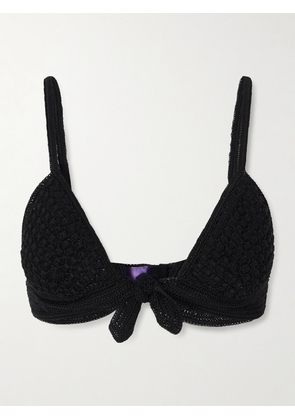 Ralph Lauren Collection - Crocheted Silk Triangle Bra - Black - xx small,x small,small,medium,large