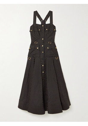 Zimmermann - Luna Embellished Linen Midi Dress - Black - 00,0,1,2,3,4