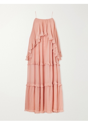 Zimmermann - Ruffled Chiffon Maxi Dress - Pink - 00,0,1,2,3,4