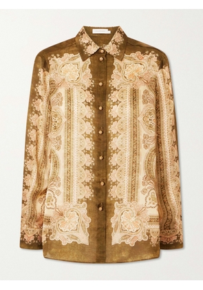 Zimmermann - Luna Printed Silk-satin Shirt - Green - 00,0,1,2,3,4