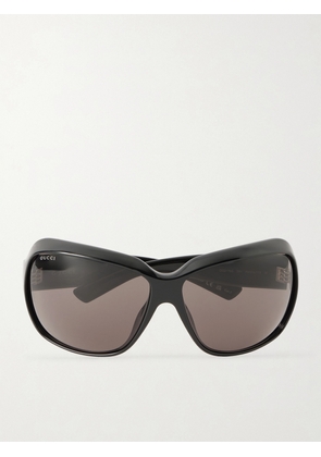 GUCCI EYEWEAR - Oval Cat-eye Acetate Sunglasses - Black - One size