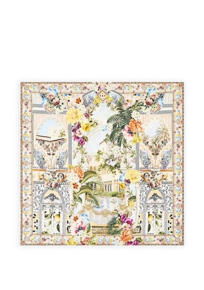 Camilla The Architects of Alcázar crystallised floral square scarf - Neutrals