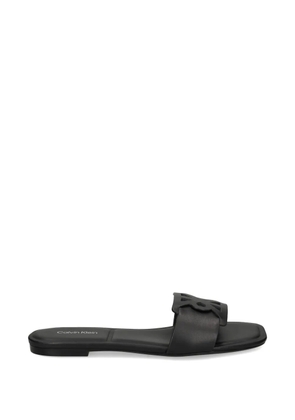 Calvin Klein CK Provence cut-out strap leather sandals - Black