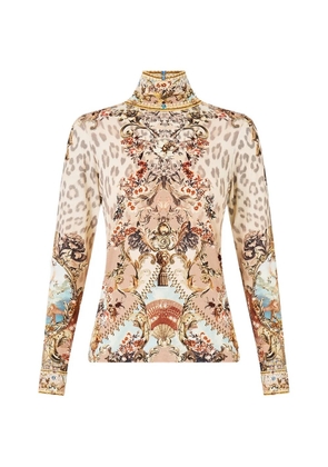 Camilla Aranjuez Animalia turtleneck blouse - Neutrals