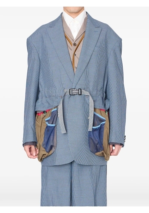 Kolor plaid multi-pocket blazer - Blue