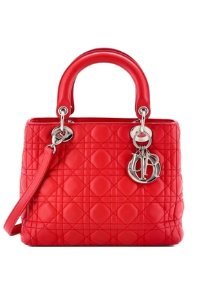 Christian Dior Pre-Owned Lady Dior Bag Cannage Quilt Lambskin Medium satchel - Red