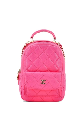 CHANEL Pre-Owned Classic CC Chain Pocket Quilted Caviar Mini backpack - Pink