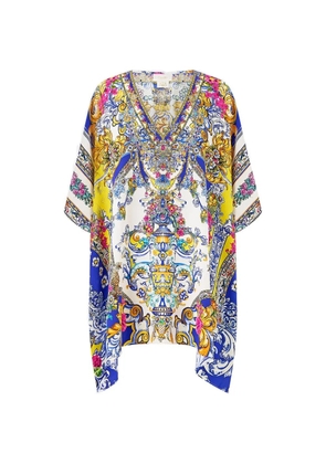 Camilla España Nirvana rectangular V-neck kaftan - White