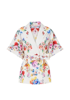 Camilla I Left My Heart In Granada double-breasted floral jacket - White