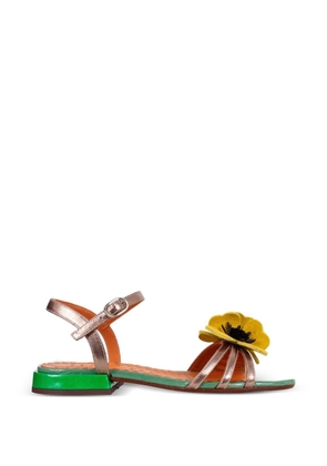 Chie Mihara flower-appliqué sandals - Silver