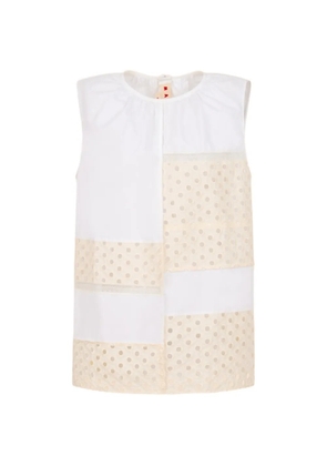 Marni broderie anglaise sleeveless blouse - White