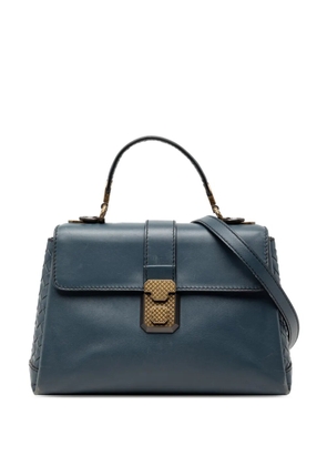 Bottega Veneta Pre-Owned 2012-2025 Small Intrecciato Trimmed Nappa Piazza Top Handle satchel - Blue