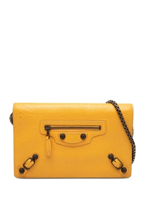 Balenciaga Pre-Owned 2016 Lambskin Motocross Giant 12 Continental Flap Wallet on Chain crossbody bag - Yellow