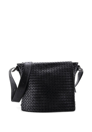 Bottega Veneta Pre-Owned Square Flap Messenger Bag Intrecciato Nappa Medium crossbody bag - Black