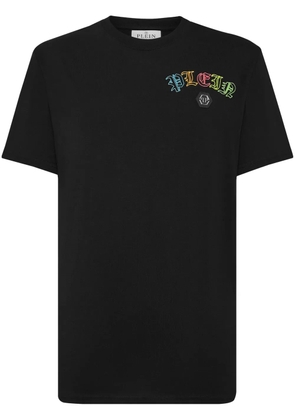 Philipp Plein logo-embroidered cotton T-shirt - Black