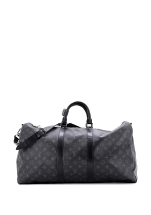 Louis Vuitton Pre-Owned Keepall Bandouliere Bag Monogram Eclipse Canvas 55 travel bag - Black