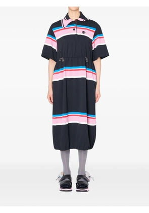 Kolor striped drawstring midi dress - Black
