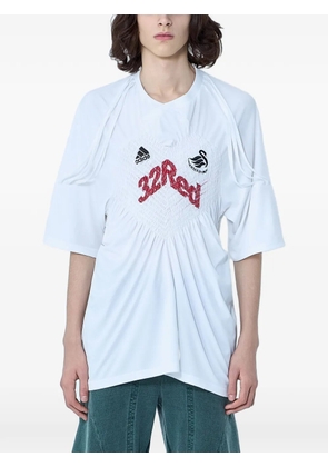 LUEDER Shirred Football T-Shirt - White