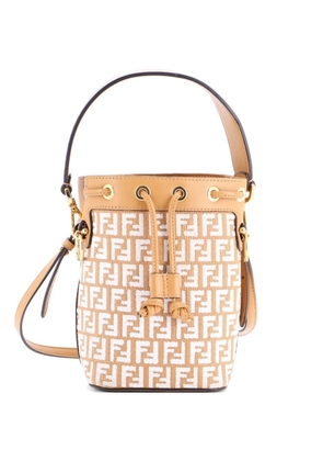 Fendi Pre-Owned Mon Tresor Zucca Raffia Mini bucket bag - Brown