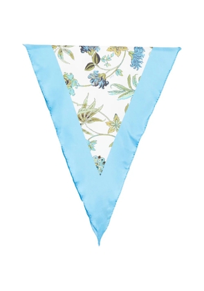 Fay floral-print scarf - Blue