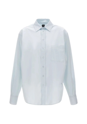 BOSS embroidered pocket cotton shirt - Blue