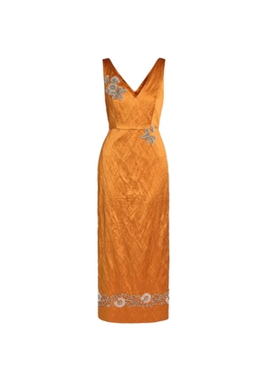 ERDEM V-neck maxi dress - Orange