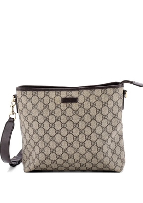 Gucci Pre-Owned Zip Top Messenger Bag GG Coated Canvas Medium crossbody bag - Brown