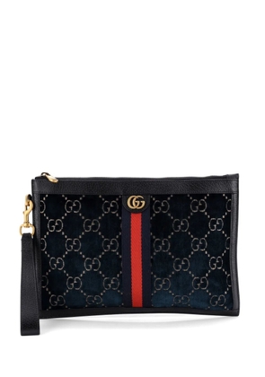 Gucci Pre-Owned Ophidia Zip Pouch GG Velvet Large clutch bag - Black